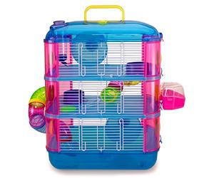ARQUIVET Cage "Gran Canaria" petits rongeurs - maison pour hamsters, ratoncillos, petits animaux - plastique résistant - trois étages - 40 x 26 x 53 cm