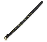 Arquivet Collier pour Chien en Cuir Noir 2 x 45 cm