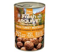 ARQUIVET Fresh Turkey Meatballs - Boîtes de boulettes de Viande de Dinde, Brocoli et potiron - Pack 6 unités x 400g - Alimentation Humide pour Chiens, Toutes Races