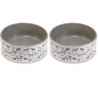 ARQUIVET Gamelle en céramique Chien - 16 cm - Plat de mangeoire pour Chiens et Chats (Lot de 2)