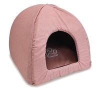 Arquivet Igloo pour Chiens Rose avec Empreinte et Bordure 40x40x45cm - Igloo Pur Chiens