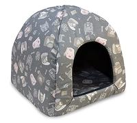 Arquivet Iglu Chien en Rose et Gris 45 x 45 x 40 cm - Dog Bed - Lit rembourré et Confortable - Lavable - Lit pour Animaux de Compagnie - Lit pour Chien