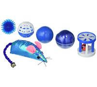 Arquivet Jouets pour Chats - Kit 6 Jouets Assortis Bleus - Balles, Souris, Rouleaux - Jouets interactifs pour félins - Accessoires pour divertir Votre Chat