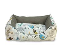Arquivet Lit carré pour Animaux de Compagnie à la Maison - 50 x 45 x 17 cm - Dog Bed - Lit rembourré et Confortable - Lavable - Lit pour Animaux de Compagnie - Lit pour Chien