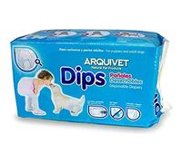 Arquivet Lot de 16 Couches jetables avec Bandes réglables pour Chiens - S / 30 x 40 cm (16 unités) - Chiots et Adultes - Capacité absorbante - sans Fuite - Accessoires hygiéniques