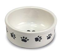 Arquivet Mangeoire, Abreuvoir en céramique pour Chien ou Chat Style Empreintes - Récipient de Nourriture pour Animaux de Compagnie - Assiette d'alimentation en céramique pour Chiens et Chats - Bol