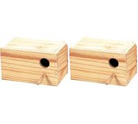ARQUIVET Nids Bois - House for Agapornis - Bird Box - Garden Birds Nest - 23 x 14 x 14 cm (Lot de 2)