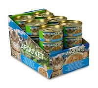 ARQUIVET Pack 24 unités. Thon blanc et vivaneau en sauce - Aliments gastronomiques à base d'ingrédients 100% naturels - Emballer 24 unités - 80 gr par unité - Aliments humides pour les chats