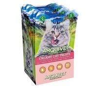 Arquivet- Pack Creamy Cat Treats- Friandises crémeuses pour Chat - Snack crémeux au Thon et aux crevettes (présentoir de 12 sachets de 5x14 g)