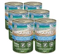 ARQUIVET - Pâté au Thon et à la Dinde, à l'huile de potiron et de Saumon, 6 boîtes de 400 g - Convient à Toutes Les Races - Aliment Humide Naturel