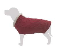 Arquivet Pull Bordeaux Col Blanc pour Chiens 'Teide' XS 20 cm Protège du Froid Pull pour Chien