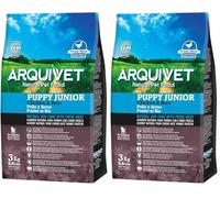 ARQUIVET Puppy Junior - Croquettes pour Chiots - Poulet et Riz 3 kg - Aliments pour Chiens - Nourriture sèche pour Chiens (Lot de 2)