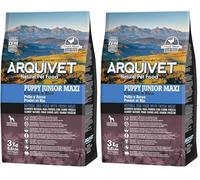 ARQUIVET Puppy Junior Maxi - Croquettes pour Chiots de Races Grandes - Poulet et Riz-3 kg - Aliments pour Chiens - Nourriture sèche pour Chiens (Lot de 2)