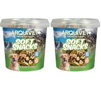 ARQUIVET Soft Snacks - Petits os et Coeurs Mix - 800 g - collations Naturelles sous Forme d'os et de cœurs - Prix et récompenses pour Chiens (Lot de 2)