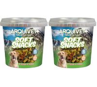 ARQUIVET Soft Snacks Petits os Mix 800 g - Snacks pour Chiens en Forme d'os - Récompenses Canines - Nourriture complémentaire (Lot de 2)