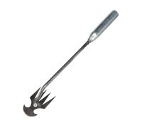 Arrache Mauvaise Herbe, Désherbeur Manuel Acier Inoxydable, Scarificateur Manuel Arrache Pissenlit Couteau Désherbeur Outil de Râteau de Désherbage Tire Racine Outils Jardinage Grattoir (Argent court)