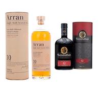 ARRAN - 10 ans - Whisky Single Malt - 46% Alcool - Origine : Ecosse/Highlands - Bouteille 70 cl & Bunnahabhain 12 Ans - Islay Single Malt Scotch Whisky - 46.3% 70cl - Avec coffret