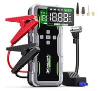 Arrancador de Batería 7000A Con Compresor de Aire 160PSI Cargador de Batería Para Coche (Gasolina/Diésel 12.0L) Arrancador Portátil 12V Con Pantalla LCD Grande, Luces Para Emergencias
