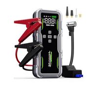 Arrancador de Batería 7000A Con Compresor de Aire 160PSI Cargador de Batería Para Coche (Gasolina/Diésel 12.0L) Arrancador Portátil 12V Con Pantalla LCD Grande, Luces Para Emergencias