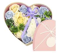 Arrangement artisanal de roses en savon dans une boîte en forme de cœur pour Saint-Valentin, anniversaire, fête des mères élément visuel (E)
