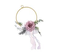 Arrangement De Fausses Roses sans Frais d'entretien sur des Cercles Métalliques Solides Plate-Forme Murale Idéale pour Les Territoires Vivants À L'intérieur d'une Couronne Décorative