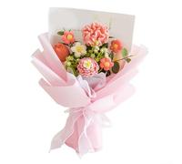 Arrangement de fleurs artificielles crochetées pour anniversaire, remise de diplôme et événements spéciaux, symbole d'amour durable (rose-B)