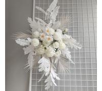 Arrangement de fleurs artificielles décoratif conçu pour les mariages et les événements festifs, offrant un look naturel qui améliore l'ambiance générale et l'attrait visuel (blanc)