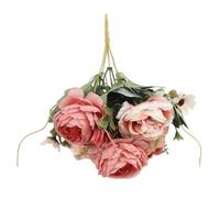 Arrangement de fleurs artificielles pivoines et roses pour un bel ajout à n'importe quel espace (rose)