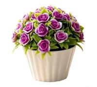 Arrangement d'hibiscus en plastique 13 x 12,5 cm résistant à la | 31 fleurs réalistes, forme hémisphère, aspect naturel, matériau plastique, pas de problèmes de décoloration