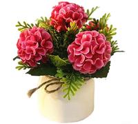 Arrangement floral chrysanthème en plastique pour galerie murale, bibliothèque, plateau à étages et étagère (rouge)