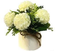 Arrangement floral chrysanthème en plastique pour galerie murale étagère plateau à étages (blanc)