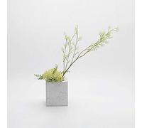 Arrangement floral de fleur de grenade en vase en marbre, de soie fausses fleurs en plastique vert tige de plastique artificiel pour le mariage en plein air intérieur décoration de bureau de festival