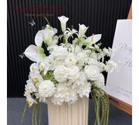 Arrangement floral de luxe en soie blanche de 70 cm, Calla Lily, Anthurium, Rose, Orchidée, pour centre de table de mariage, décoration de cérémonie et de fête Custom color