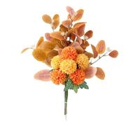 Arrangement floral d'hortensia artificiel de 47 cm avec eucalyptus - Décoration florale en soie pour bouquet de maison, centre de table, décoration de bureau, feuilles toutes saisons, mariage (blanc