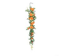 Arrangement floral en soie vive pour murs de salon, fleurs élégantes en plastique pour décoration de la maison (orange)