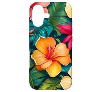 Arrangement Floral Fleurs d'hibiscus hawaïen et Feuilles de Palmier Coque pour iPhone 17