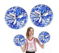 arrderly Lot de 2 boules de pom-pom girl en feuille métallique avec anneau adapté aux doigts, pompons de pom-pom girl, convient pour les spectacles sur scène, pom-pom girl, danse