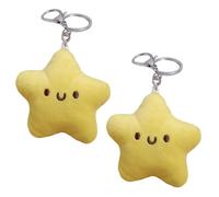 Arrderly Lot de 2 Porte-clés en Forme d'Étoile en Peluche - Accessoires de Sac à Dos, Pendentif Poupée, Jaune, Taille Unique