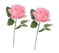 arrderly Lot de 2 roses artificielles, plantes roses, décoration de bureau, décoration de mariage, maison, fête, bureau, centres de table, arrangements floraux à faire soi-même