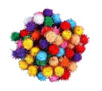 arrderly Lot de 25 boules à paillettes de 3,5 cm - Jouets interactifs pour chats, jouets amusants à mâcher et pompons de chasse