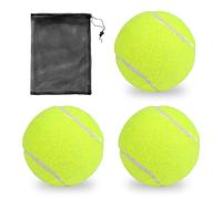 arrderly Lot de 3 balles de tennis pour enfants, balles de tennis, sports, entraînement, tennis, chien, convient pour les cours de tennis, les écoles, les débutants, avec sac en maille pour un