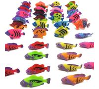 arrderly Lot de 36 jouets de poisson tropical, en plastique, mini poissons marins, décoration pour la vie marine, accessoires de fête sur le thème de la plage, décorations d'aquarium