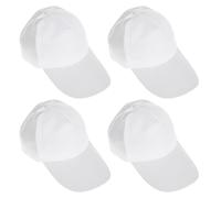arrderly Lot de 4 casquettes graffiti DIY pour enfants - Blanc - Casquette de baseball DIY - Art créatif non utilisé - Chapeaux pour l'intérieur - Kit d'activités interactives familiales, Blanc.,