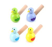 arrderly Lot de 4 sifflets en bois pour enfants - Sifflet en bois - Sifflet de fête - Flûte de lotus - Noël - Pour enfants