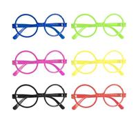 arrderly Lot de 6 paires de lunettes rondes uniques pour enfants - Sans correction - Idéales pour les fêtes d'anniversaire, Différents coloris