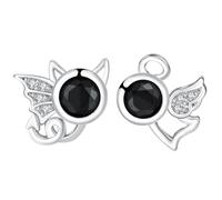 Arrebol Boucles d'oreilles Asymétries Femme Argent Sterling 925 Boucles d'oreilles Ange et Diable avec Zircones Original Bijoux Cadeaux pour Femmes Épouse Amie Mère