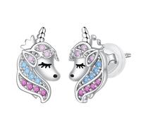 Arrebol Boucles d'oreilles Licorne Argent Sterling 925 Boucles d'oreilles Jolies Femmes Original Bijoux Cadeaux pour Femmes Enfant Amie