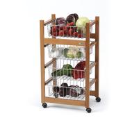 Arredamenti Italia 500 Ginger Desserte à Légumes Hêtre Massif Cerise 46 x 81 x 33 cm
