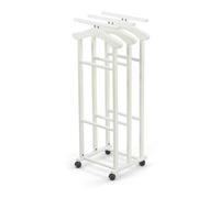 Arredamenti Italia Porteur de chambre TRIELLO, Bois - 3 cintres et 3 porte-pantalons - Finition blanche Ar-It le cœur du bois