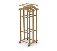 Arredamenti Italia Porteur de chambre TRIELLO, Bois - 3 cintres et 3 porte-pantalons - Finition cerise - Ar-It le cœur du bois